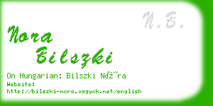 nora bilszki business card